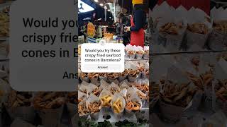 quotPescaditos fritosquot in a cone – ultimate Barcelona street snack BarcelonaEats StreetFood travel [upl. by Assirek]