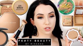 FENTY BEAUTY BRONZER Lightest Shade 😲 amp BEST BRONZERS for Pale Skin  Shade Comparisons [upl. by Ahsiekyt]