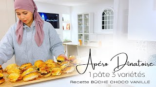 Apéro Dinatoire  1 pâte 3 Apéritifs  Burgers Navette  Bagels  Meilleure ReCette Bûche Chocolat [upl. by Franciskus335]