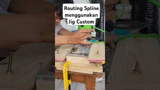 Routing Spline di Neck Gitar menggunakan Jig Custom guitar woodworking bass diy [upl. by Mutat647]