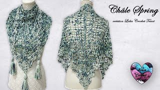 Châle DENTELLE quotSpringquot crochet facile tutoriel by Lidia Crochet Tricot tutofacile tutocrochet [upl. by Norvell]