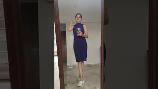 Myntra ✨ Purple SLEEVELESS HIGH NECK BODYCON DRESS shorts unboxing [upl. by Neeneg]