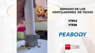 Como instalar el Ventilador de Techo PEABODY VTR42 y VTR36 [upl. by Tommi]