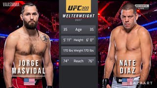 JORGE MASVIDAL VS NATE DIAZ FULL FIGHT UFC 300 [upl. by Wilmer]