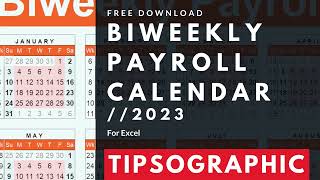 FREE Biweekly Payroll Calendar Excel  2023 [upl. by Adihahs]