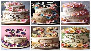 35 years Nicotiana flowers cake with different style [upl. by Einhpets]