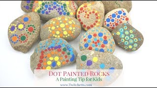 Dot Painting on Rocks  Stone Painting for Kids [upl. by Eigna]