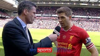 Steven Gerrard interviewed by Jamie Carragher after Liverpool lost the 2014 Premier League title [upl. by Wooster579]