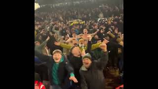 Leeds fans singging quotI Predict a Riotquot kaiserchiefs championship vs leicester shorts [upl. by Aiksas182]