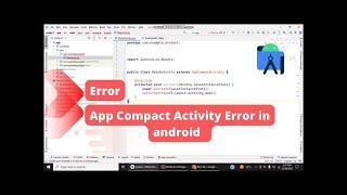 Cannot resolve symbol AppCompatActivity in android studio [upl. by Refinej]