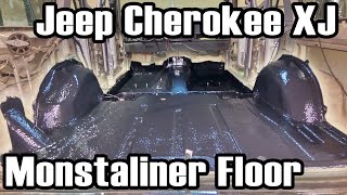 89 Cherokee Applying Monstaliner to Floor Pans [upl. by Tutankhamen]