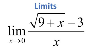 Limit of sqrt9  x  3x as x approaches 0 [upl. by Elberta]