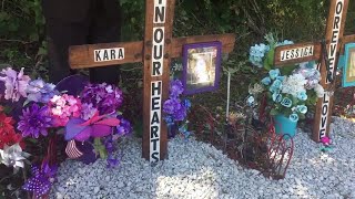 Mourners pay respects to Kara Kopetsky and Jessica Runions at memorial [upl. by Lillis]