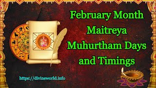 February Maitreya Muhurtham Days and Timings 2022 [upl. by Sewole]