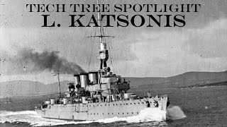 World of Warships Legends Tech Tree Spotlight Lambros Katsonis [upl. by Caravette]