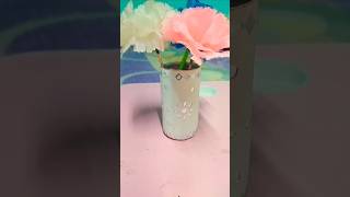 DIy mirror mosaic art flower vase designshortsvideoshortsfeed youtuber ytshorts craftideas [upl. by Amolap]