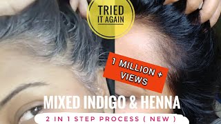 Tried Mixing INDIGO amp HENNA again  Live Results  2 in 1 STEP PROCESS  100 Natural black Colour [upl. by Theodosia]