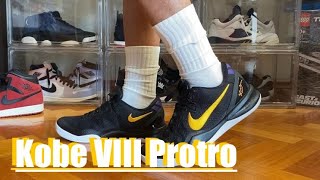 Kobe 8 Protro SHINES in Lakers Away Black University Gold Edition [upl. by Wolfe707]