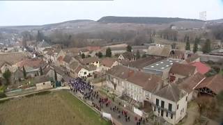 SaôneetLoire  la rencontre des défilés de la SaintVincent vue du ciel [upl. by Chlori815]