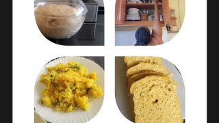 BAKING BREADMAKING FERMENTED CABBAGE AND COOKING LUNCH [upl. by Dauf]