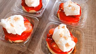 Strawberry Shortcake CHEESECAKES DE 4 pulgadas para NEGOCIO  RECETA Y PRECIOS [upl. by Erme]