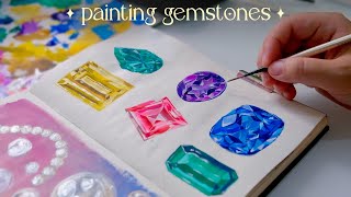 painting gemstones using acrylic gouache ⟡❖◇⟡ [upl. by Hauger]