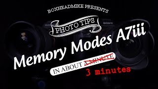 Custom Memory Modes Sony A7iii [upl. by Anyad]