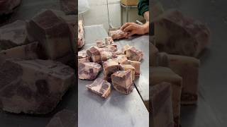 Beef tails oxtail meat frozen and cutting skillsshorts [upl. by Notse180]