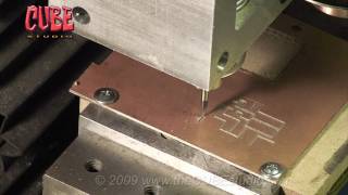 Mini Machining Center makes a PC board  Routing and Drilling and cutour [upl. by Yrmac]