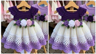 crochet baby frock for 3 to 6 months crochet dress crochet frock for girlcrochetdesigner1606 [upl. by Terri]