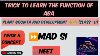 Trick to learn the function of Abscisic acid  Plant growth and developmentneet youtube trick [upl. by Ayekim716]