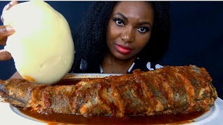 Asmr mukbang Massive fish pepper soup with fufu [upl. by Odranar504]