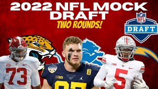 TWO ROUND 2022 NFL Mock Draft  Jaguars Surprise At 1 And MORE [upl. by Medeah764]