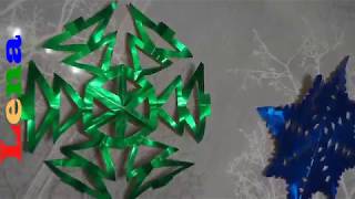 Schneeflocke basteln in Tannen Form  How to make a snowflake  как сделать снежинку из фольги [upl. by Dunkin]