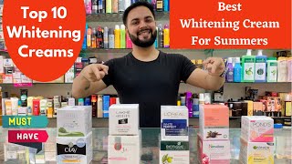 Top 10 Whitening Cream For Summers  Best Whitening Cream [upl. by Eetse]