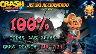 Crash Bandicoot 4  Jet Ski Accidentado NVertido  100 Todas las cajas y Gemas  Its About Time [upl. by Hakan]