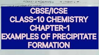 CLASS 10 CHEMISTRY CHAPTER 1 CHEMICAL REACTIONS AND EQUATIONS TOPIC EX PRECIPITATE FORMATION [upl. by Acirretahs]