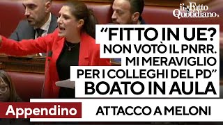 Fitto in Ue Appendino attacca Meloni e il Pd quotNon votò il Pnrr mi meraviglioquot Boato in Aula [upl. by Cirad]