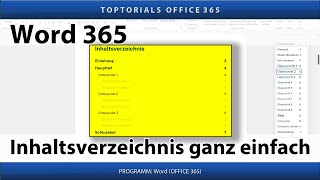 Inhaltsverzeichnis inkl Anpassungen ganz einfach  Word 365 Tutorial [upl. by Rego]