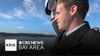 Naval officer from Bay Area helps guide ship into San Francisco Bay for Fleet Week [upl. by Hadeehsar]