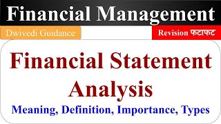 Financial Statement Analysis in hindi financial management [upl. by Shanan]