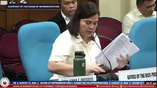 VP Sara Duterte faces House to defend OVPs proposed 2025 budget [upl. by Kylynn]