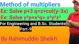 Method of multipliers of Lagranges linear partial differential equations part9 by R Sheikh [upl. by Malaspina]