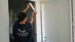 Come fissare porta interna con schiuma espansaHow to fix internal door with expanded foam [upl. by Larret]