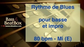 Accompagnement Blues en Mi E  80 bpm  Bandeson pour ligne de basse et improvisation [upl. by Carpet]