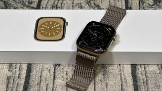 Apple Watch Series 8 Gold  quotReal Reviewquot [upl. by Dnalwor]