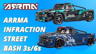 ARRMA INFRACTION 6s and 3s street BASH [upl. by Janyte]