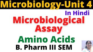 Microbiological Assay of Amino AcidsHindiB Pharm 3 Sem Pharmaceutical MicrobiologyUnit 4 [upl. by Zsuedat]