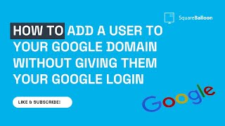 How to add a user to your Google Domain without giving them your Google login [upl. by Eelaroc]