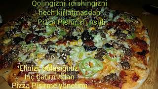 Pizza tayyorlash PAKET ichida yangi usul eng mazalisi  Pizza hamuru poşette nasıl yapılır [upl. by Acceber]